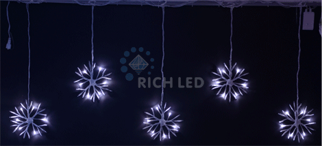 Светодиодные подвески Rich LED Снежинки 3х0.7 м