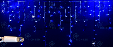 Светодиодная бахрома Rich LED 3x0.9 м МЕРЦАЮЩАЯ, IP65, герметичный колпачок белый провод, синяя