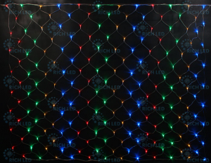 Светодиодная сетка Rich LED  2*3 м, прозрачный провод, мультиколор