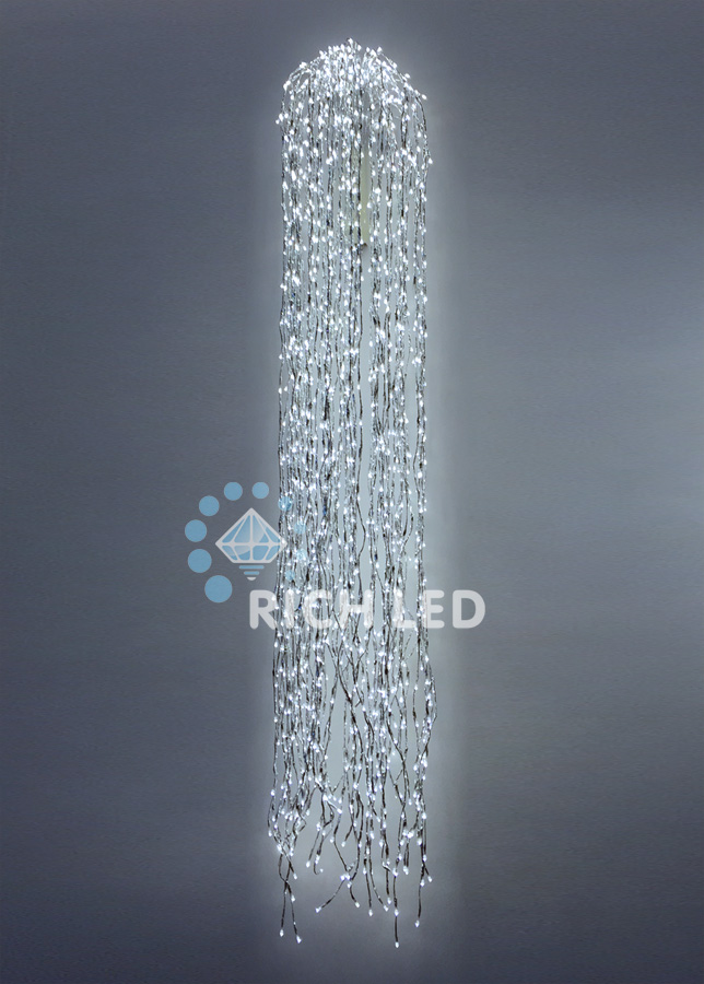 Светодиодные Дреды Rich LED мерцающие, белый, белый провод