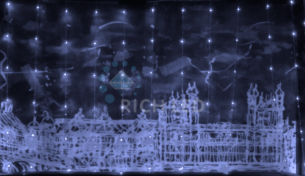 Светодиодный дождь Водопад Rich LED 3х2 м, 24 В, прозрачный провод, белый